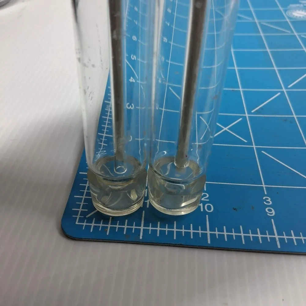 Vintage Glass Oil Fill Candles with Wicks Set of 2 Clear Everlasting Taper 11.5